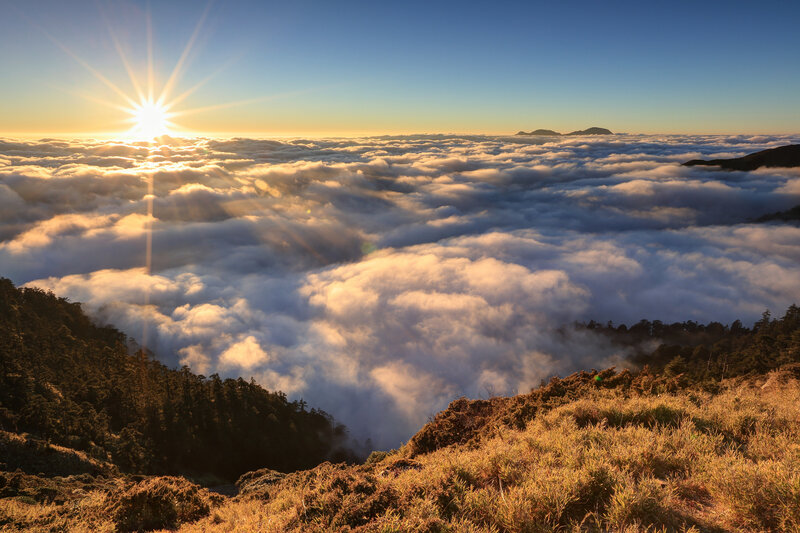 Sunrise over Cloud Sea — Blue, Serene