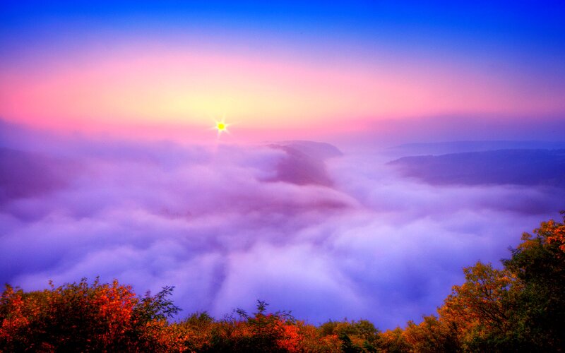 Sunrise over Cloud Sea — Blue