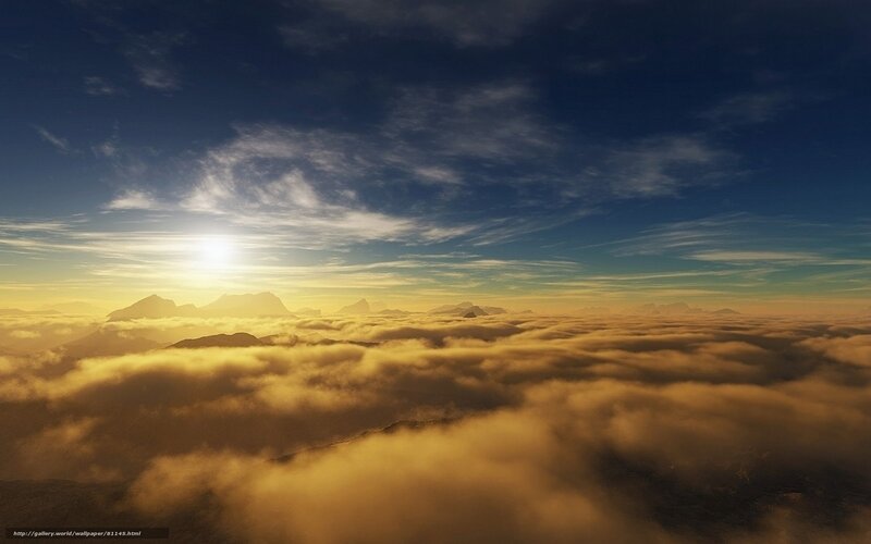 Sunrise over cloud sea