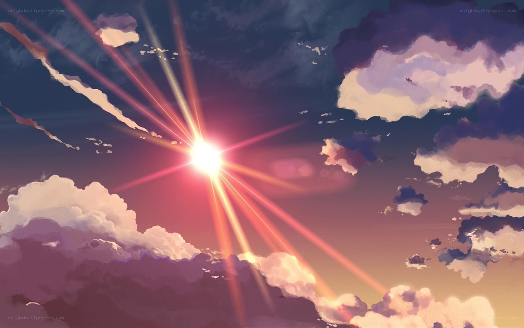 Sunrise over clouds