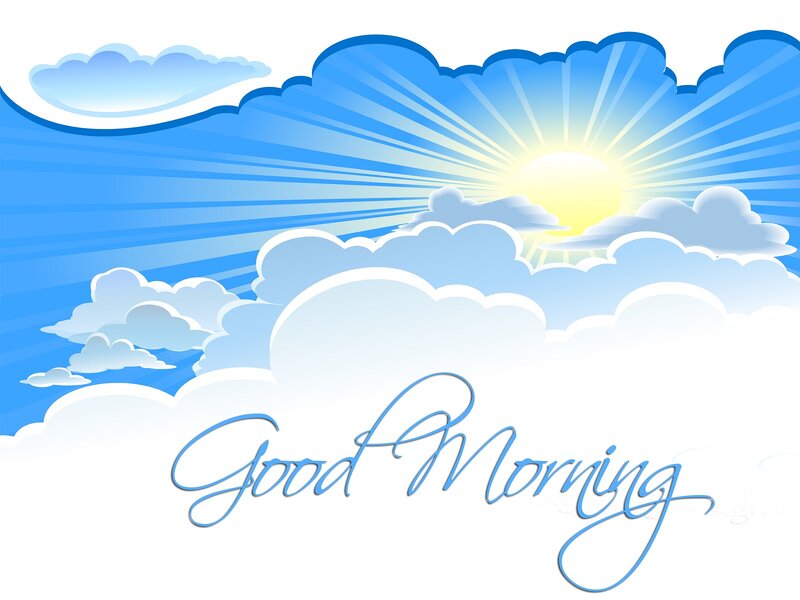Sunrise over Clouds — Blue, Serene, Morning