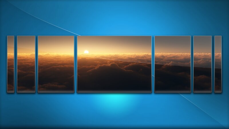 Sunrise over Clouds — Blue, Serene, Photograph, Sky, Sun