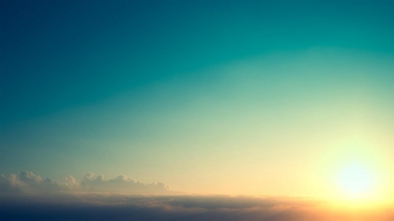 Sunrise over Clouds — Blue, Serene, Photograph, Sun