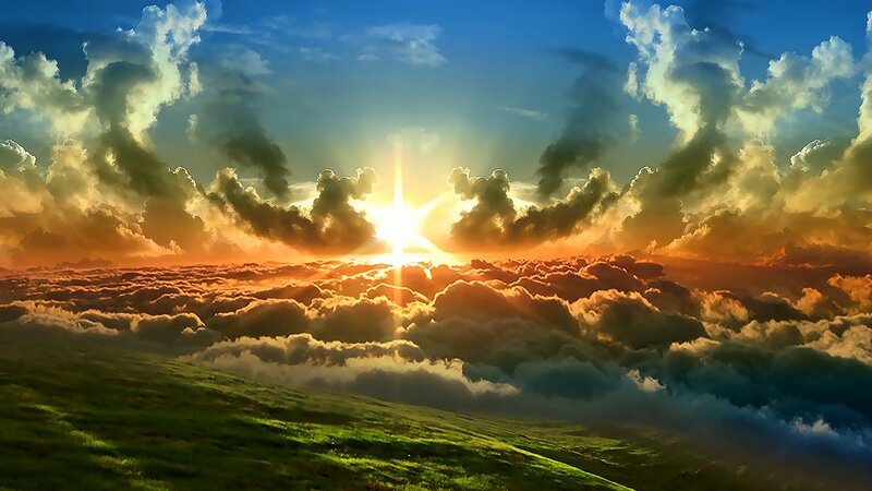 Sunrise over Clouds — Blue