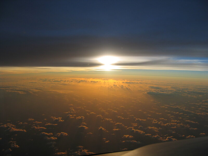 Sunrise over Clouds — Gold, Serene, Photograph, Sun