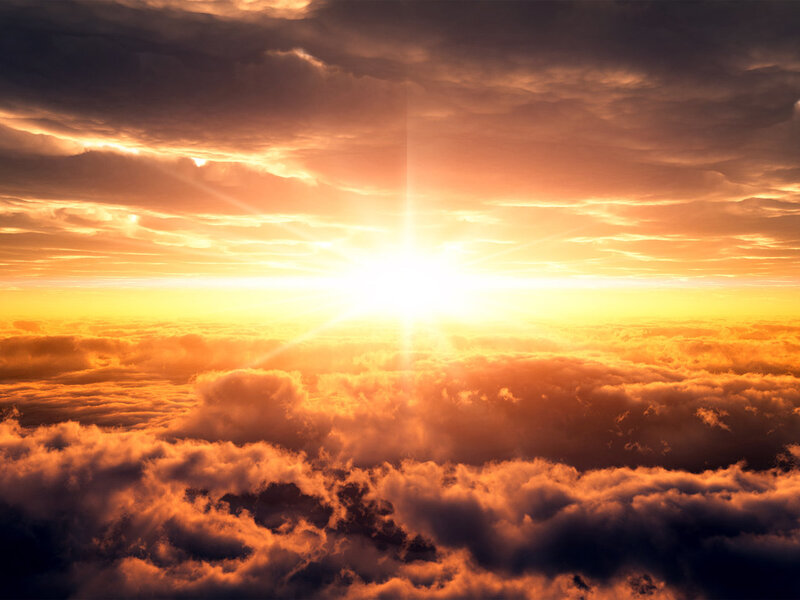 Sunrise over Clouds — Orange, Dramatic, Photograph, Sun