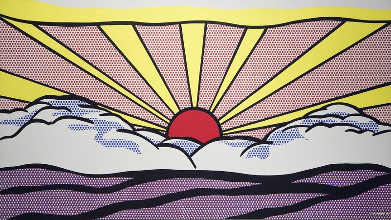 Sunrise over Clouds — Yellow, Dramatic, Pop Art