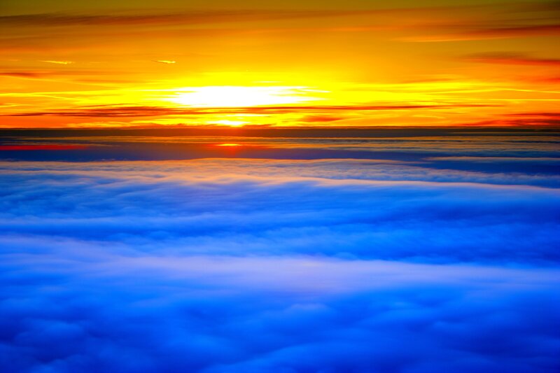 Sunrise over Clouds — Yellow, Dramatic