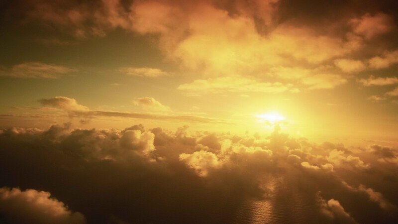 Sunrise over Clouds — Yellow, Serene, Photograph, Sun