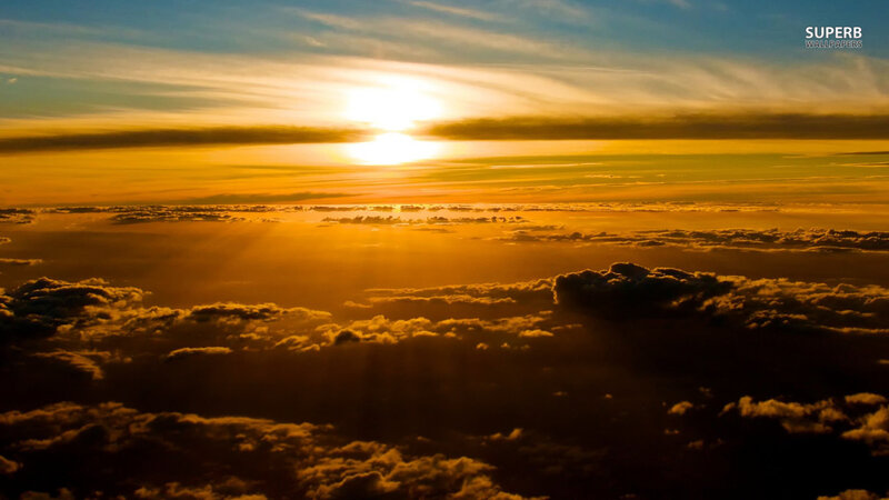 Sunrise over Clouds — Yellow, Serene, Photograph