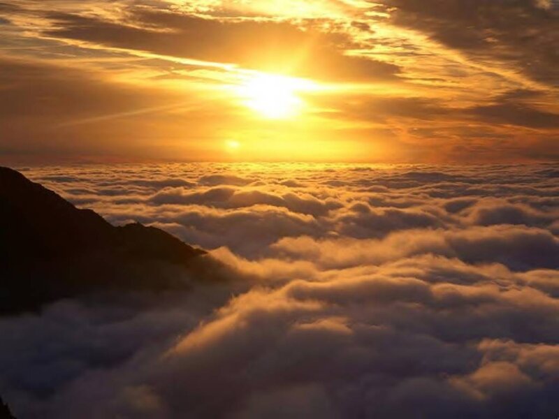 Sunrise over Clouds — Yellow, Serene