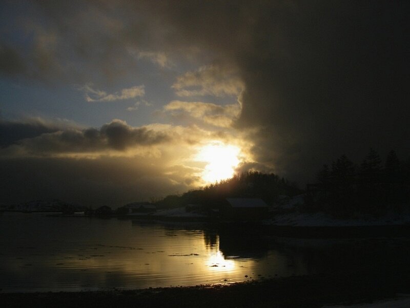 Sunrise over Coastal Village