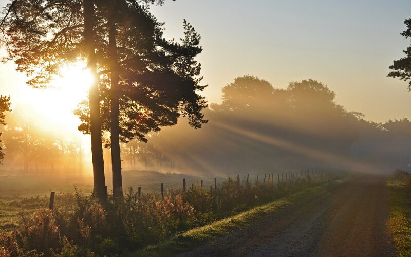 Sunrise over Dirt Road