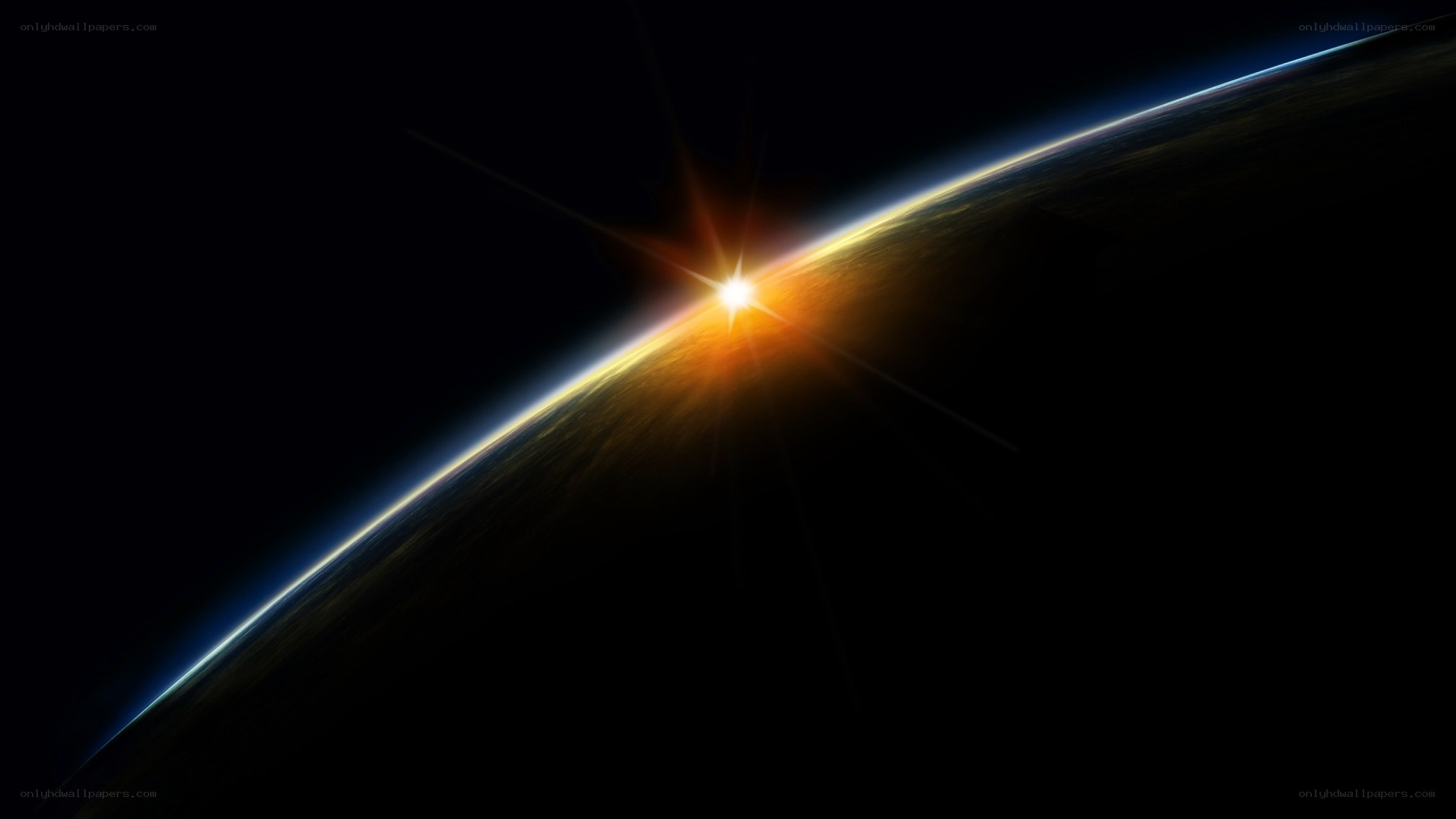 Sunrise over Earth from space
