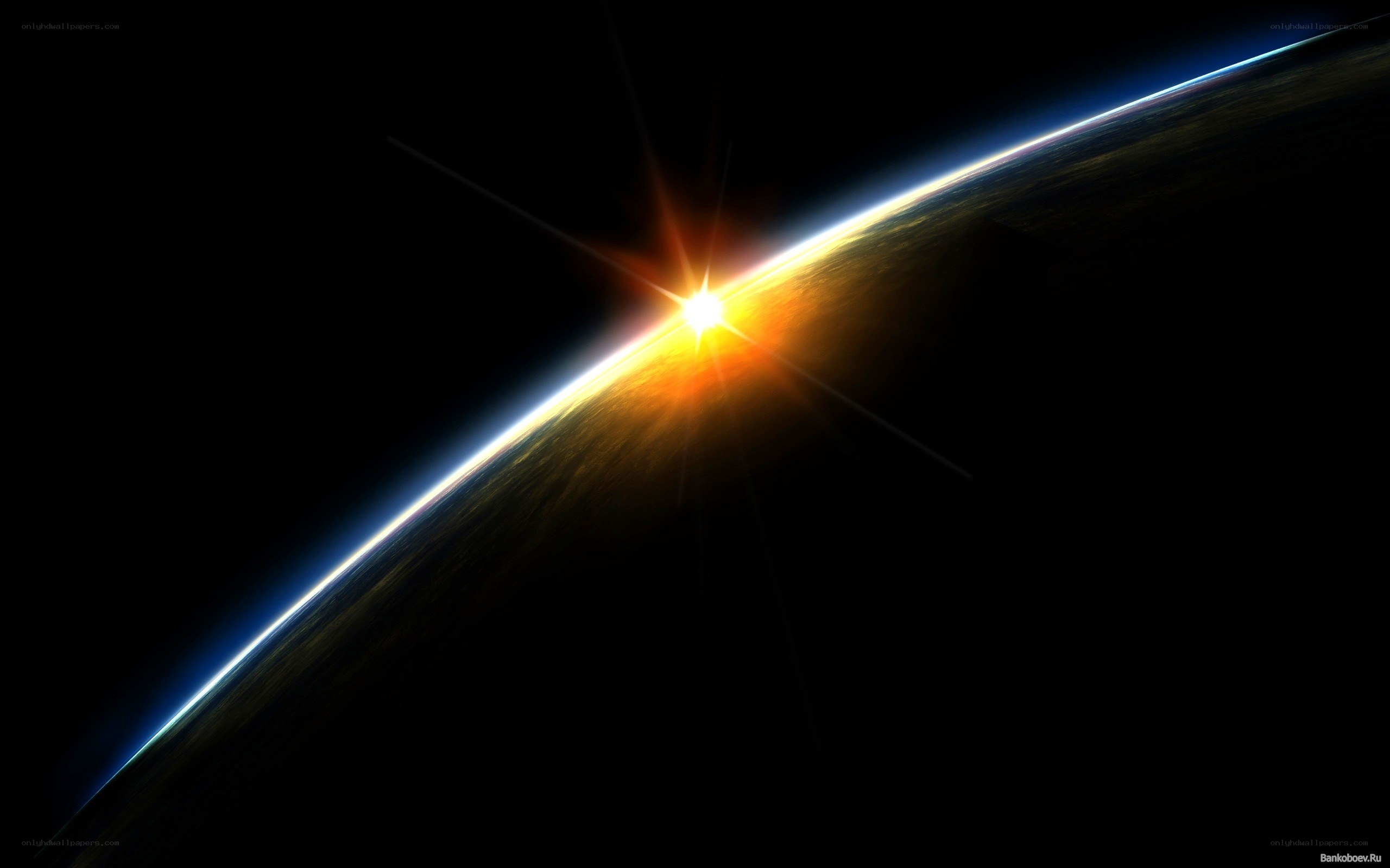 Sunrise over Earth from space