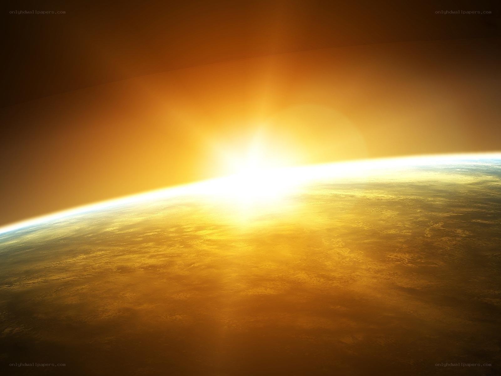 Sunrise over Earth from space