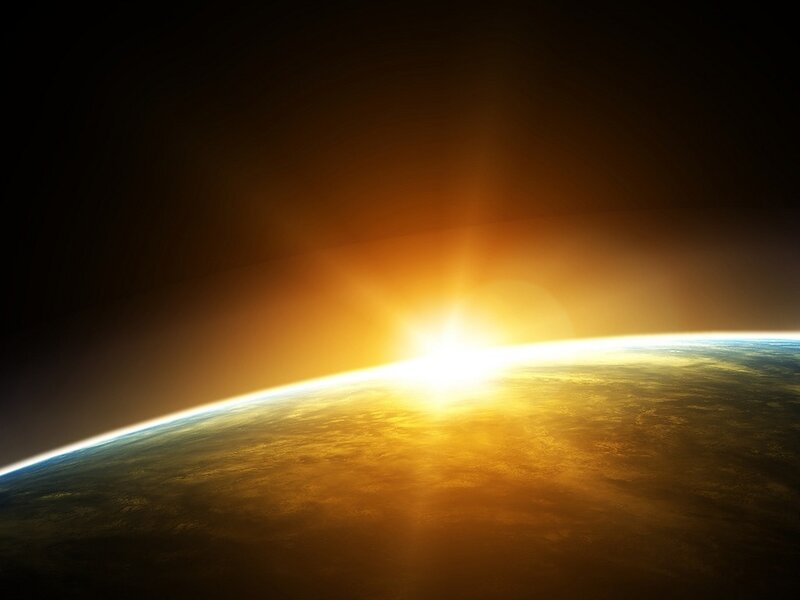Sunrise over Earth from space