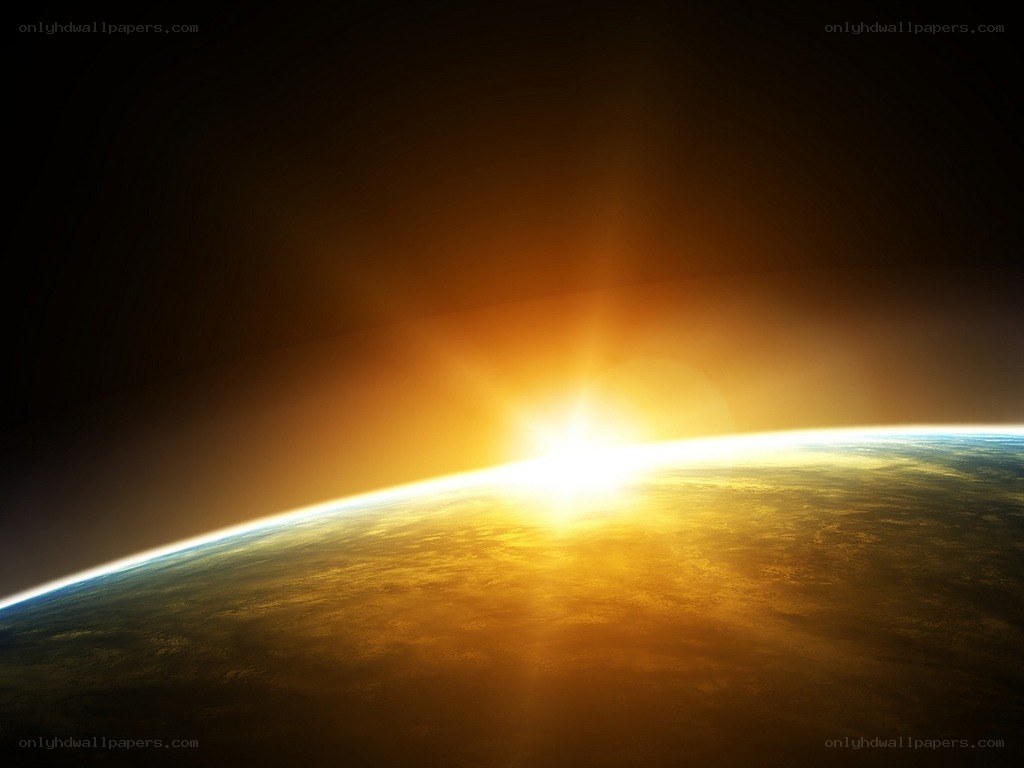 Sunrise over Earth from space