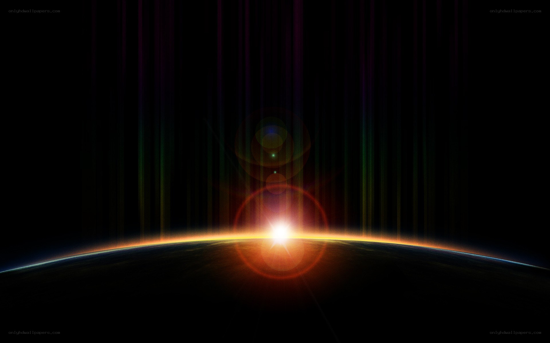 Sunrise over Earth from space