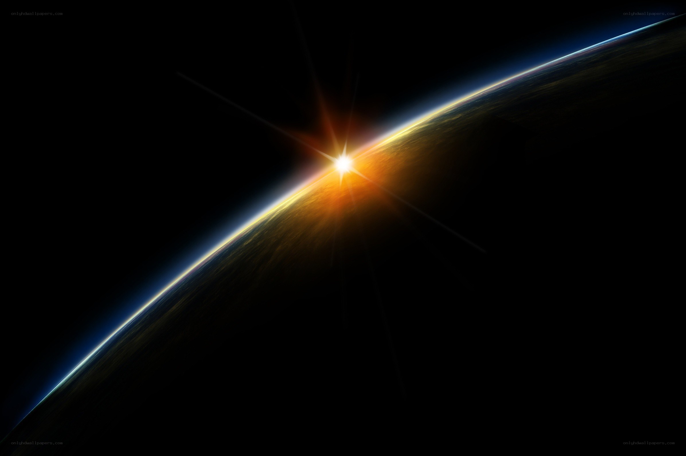 Sunrise over Earth from space
