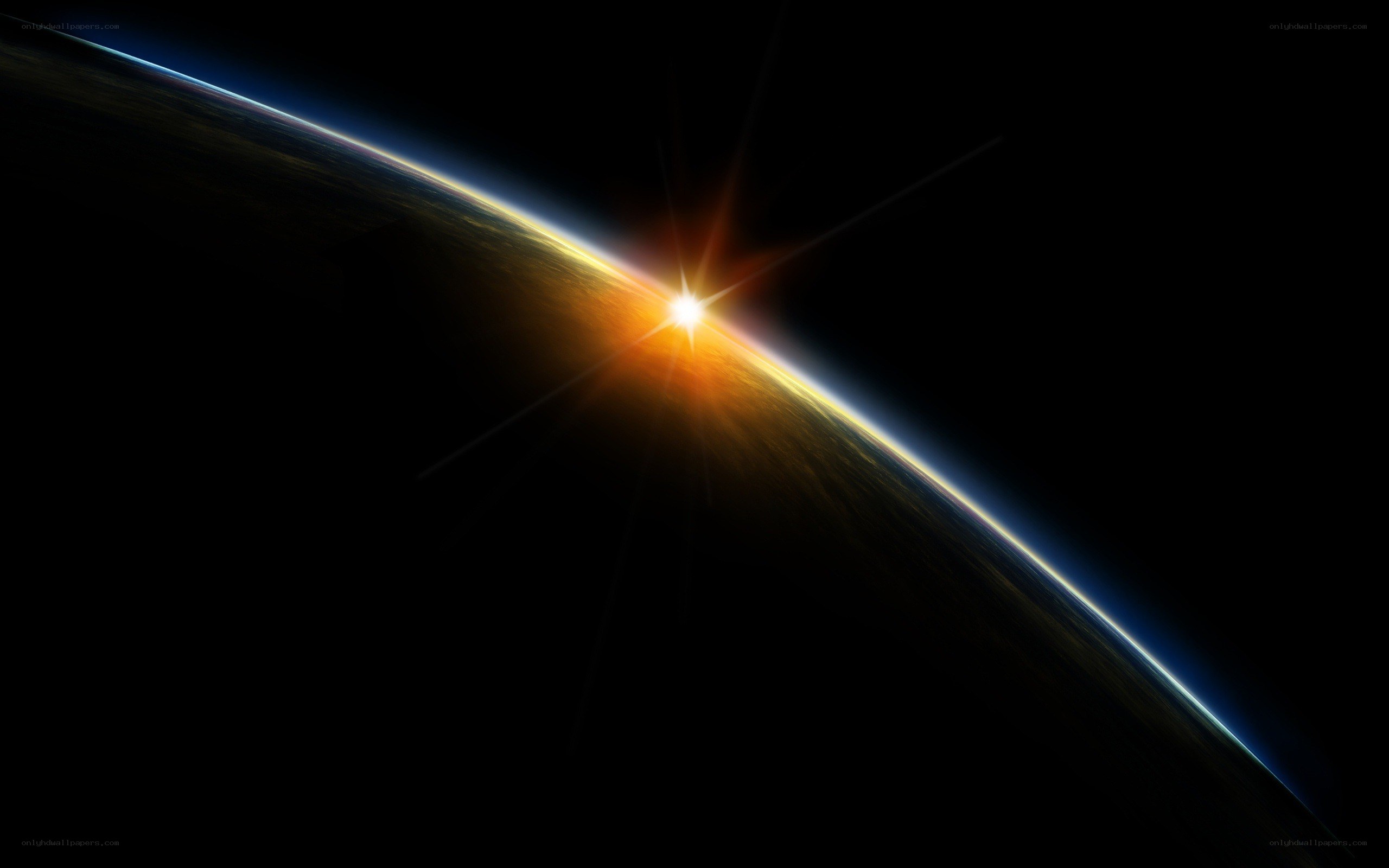 Sunrise over Earth from space