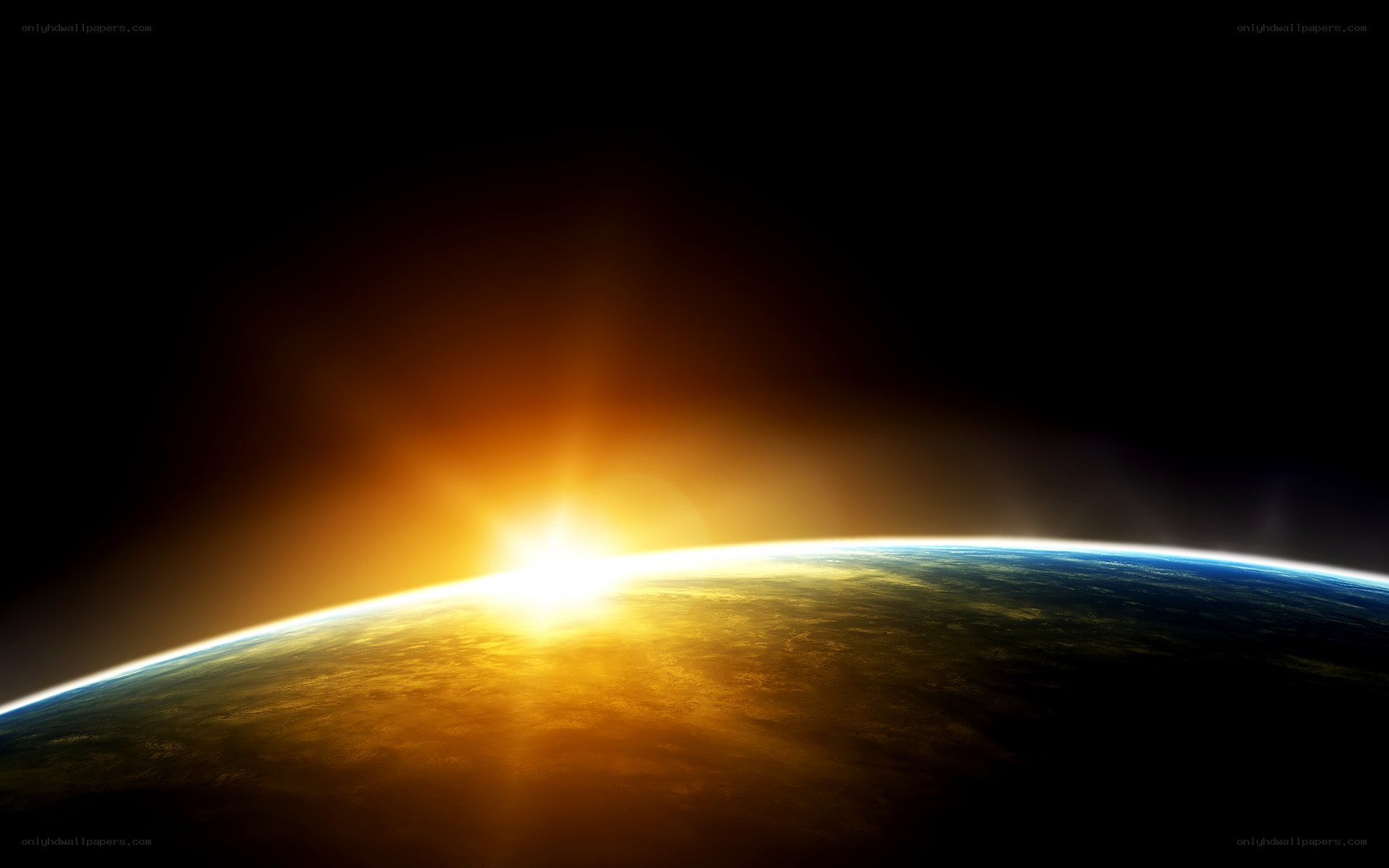 Sunrise over Earth from space