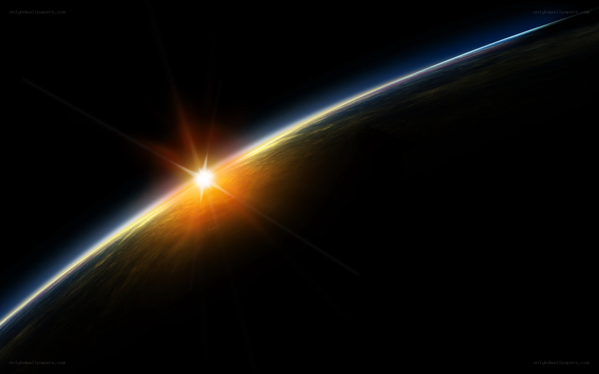 Sunrise over Earth from space