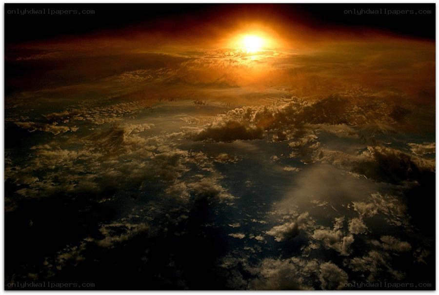 Sunrise over Earth from space