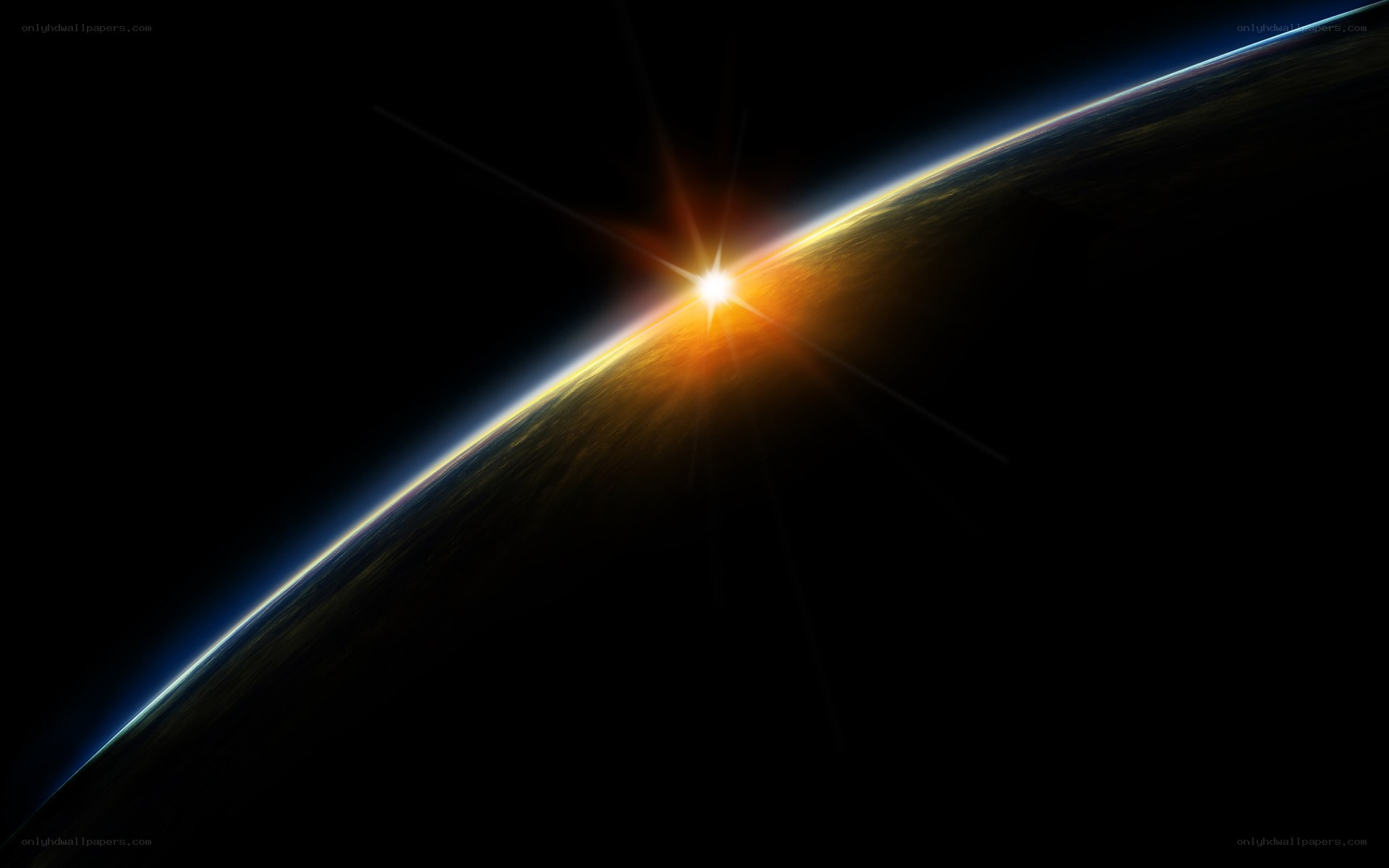 Sunrise over Earth from space