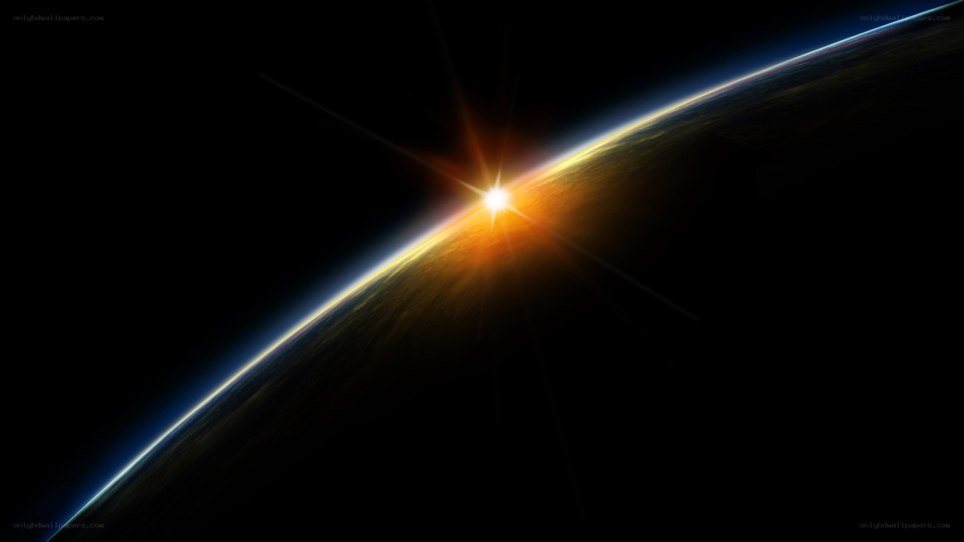 Sunrise over Earth from space