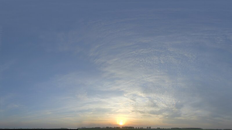 Sunrise over Field — Blue, Serene, Photograph, Sun
