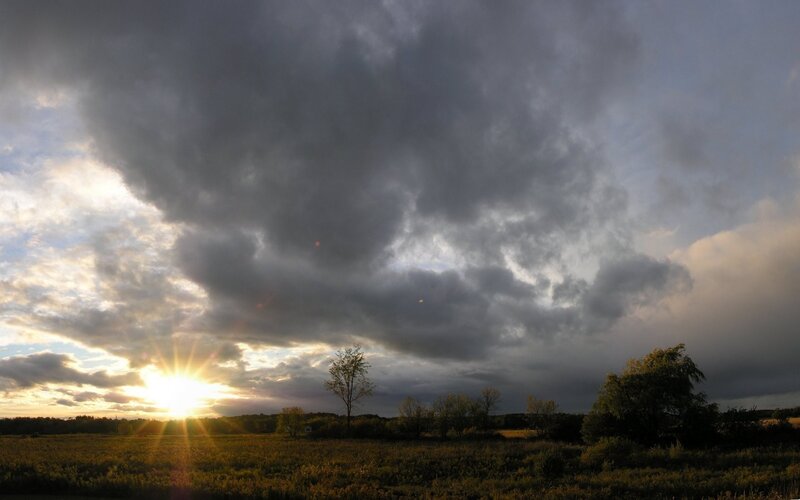 Sunrise over Field — Gray, Dramatic, Sunset, Photograph