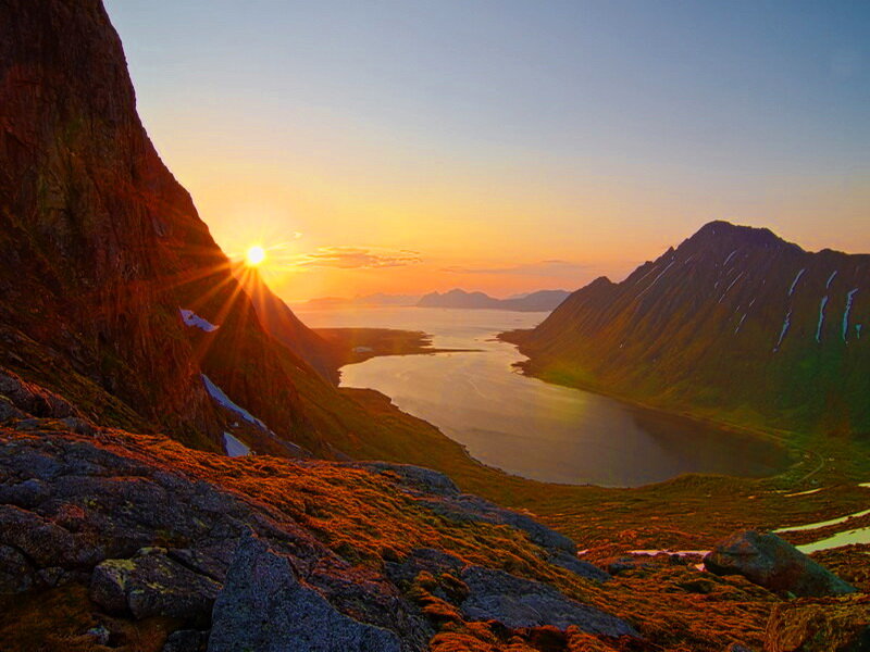 Sunrise over Fjord