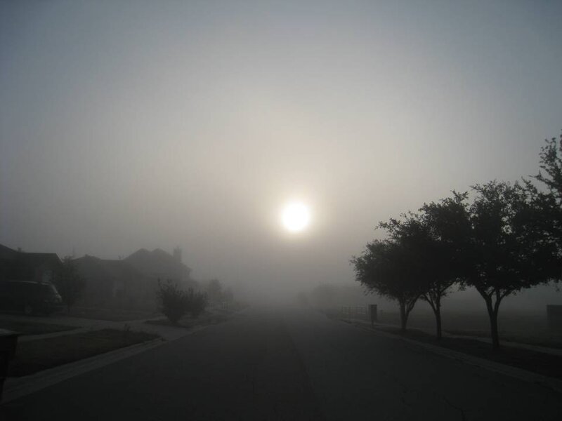 Sunrise over Foggy Street