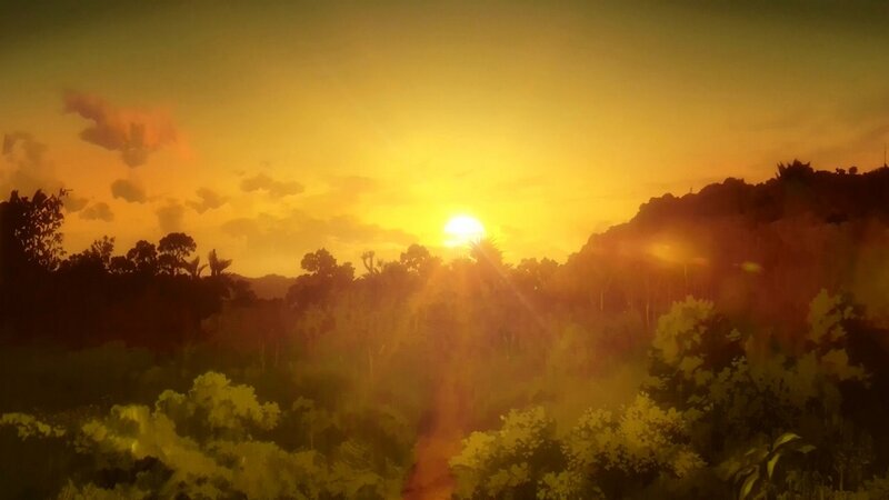 Sunrise over Forest — Yellow, Serene