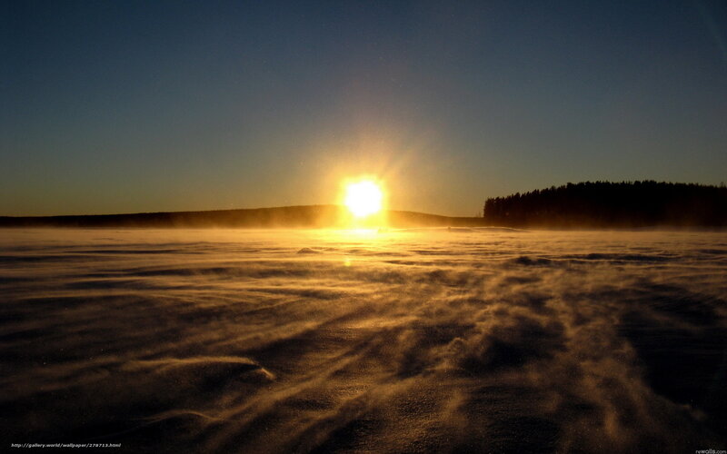 Sunrise over Frozen Lake — Yellow