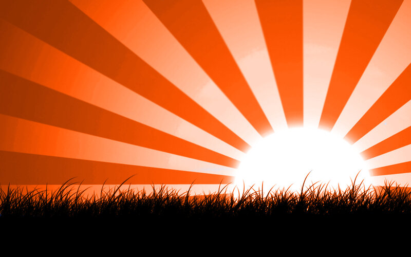 Sunrise over Grass — Orange