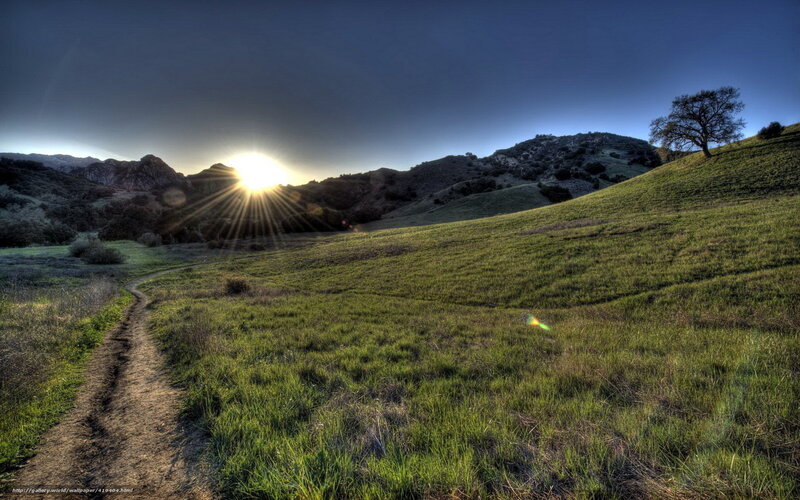 Sunrise over Grassy Hills — Green, Serene
