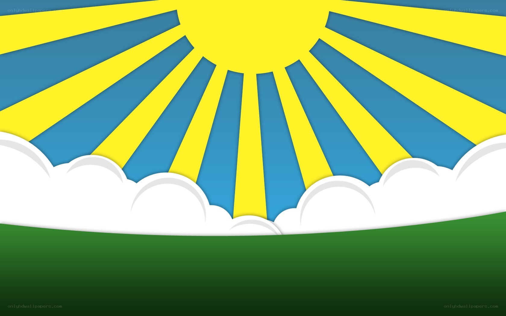 sunrise over green field