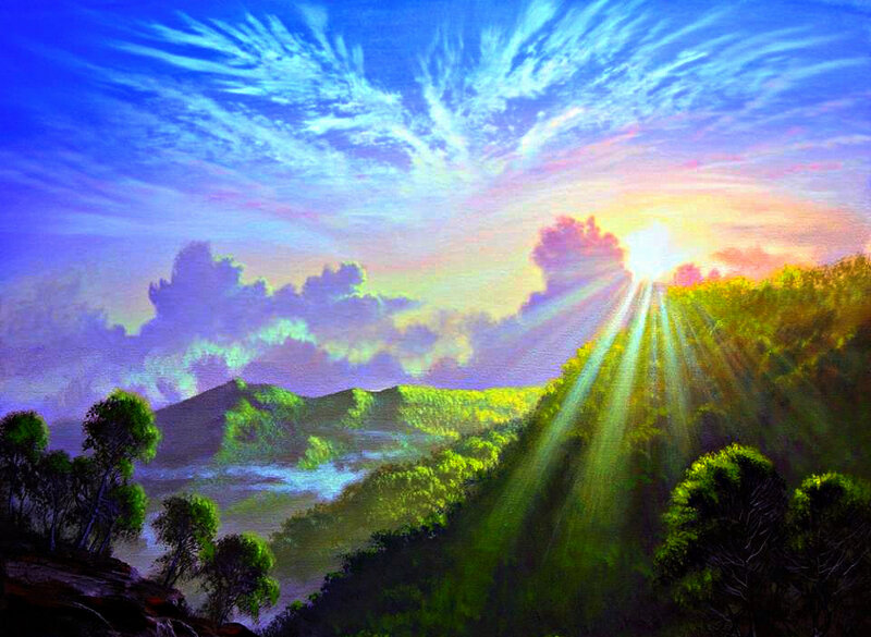 Sunrise over Green Hills — Blue