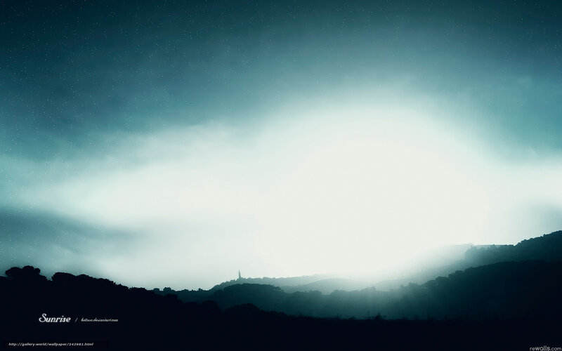 Sunrise over hills