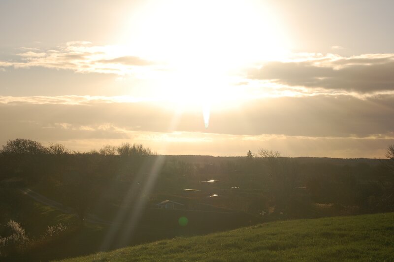 Sunrise over Hills — Yellow, Serene