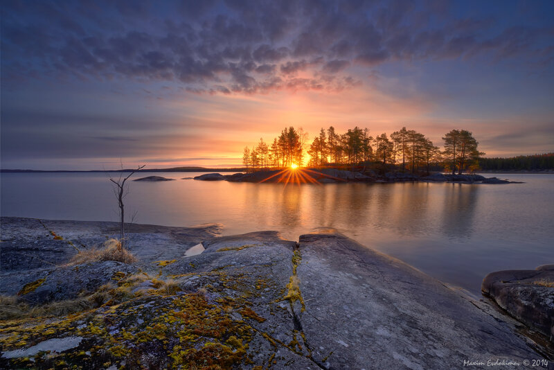 Sunrise over Island