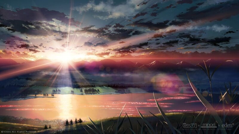 Sunrise over Lake and Mountains