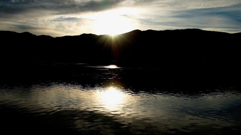 Sunrise over Lake — Black, Serene