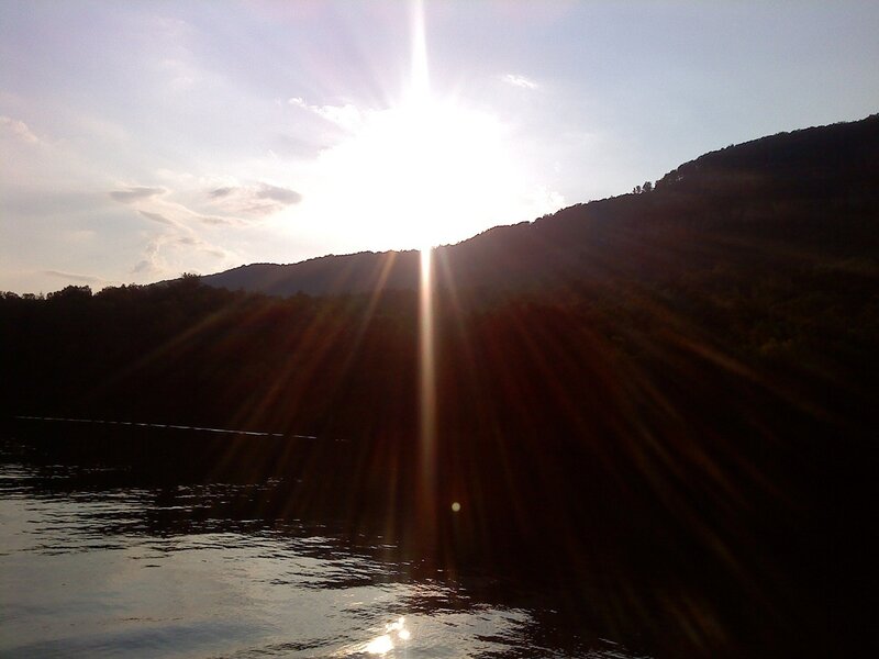 Sunrise over Lake — Blue, Serene, Photograph, Mountain