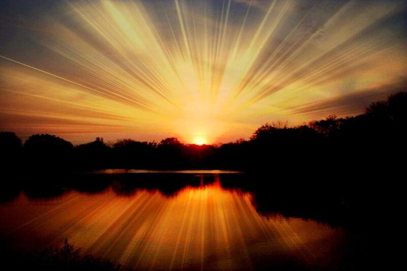 Sunrise over Lake — Orange, Dramatic, Sunset