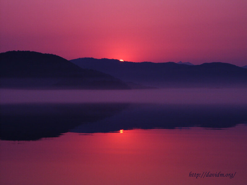 Sunrise over Lake — Purple
