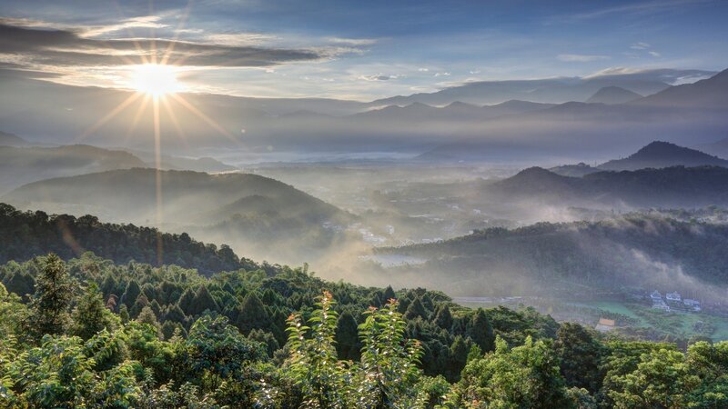 Sunrise over Misty Hills — Green
