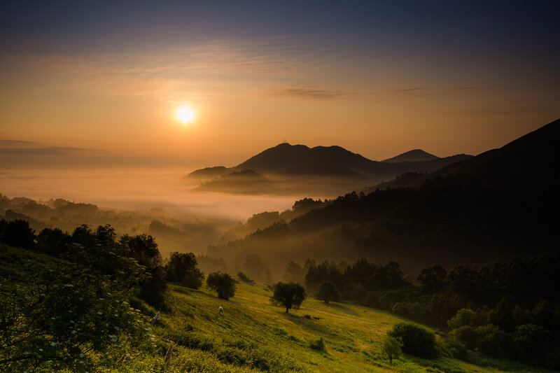 Sunrise over Misty Hills — Orange